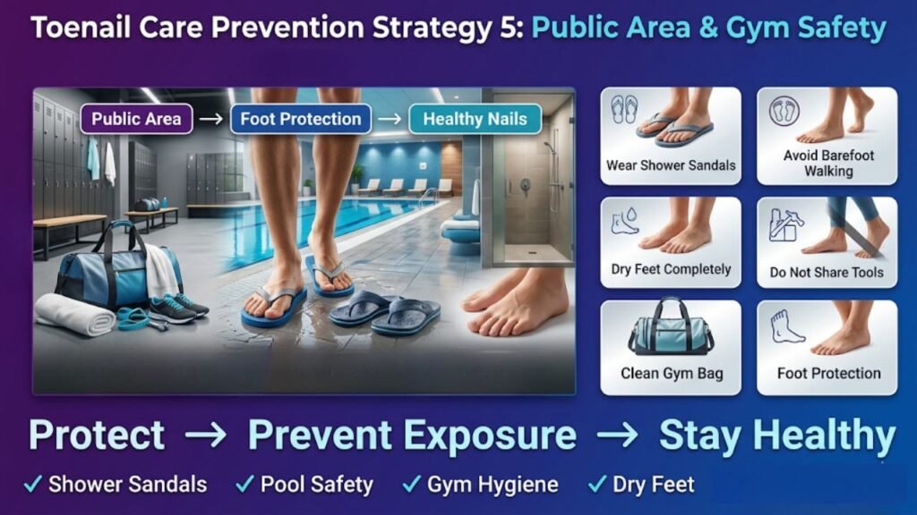 Toenail Care Prevention Guide 6 Toenail Care Prevention Strategy 5_ Public Area and Gym Safety
