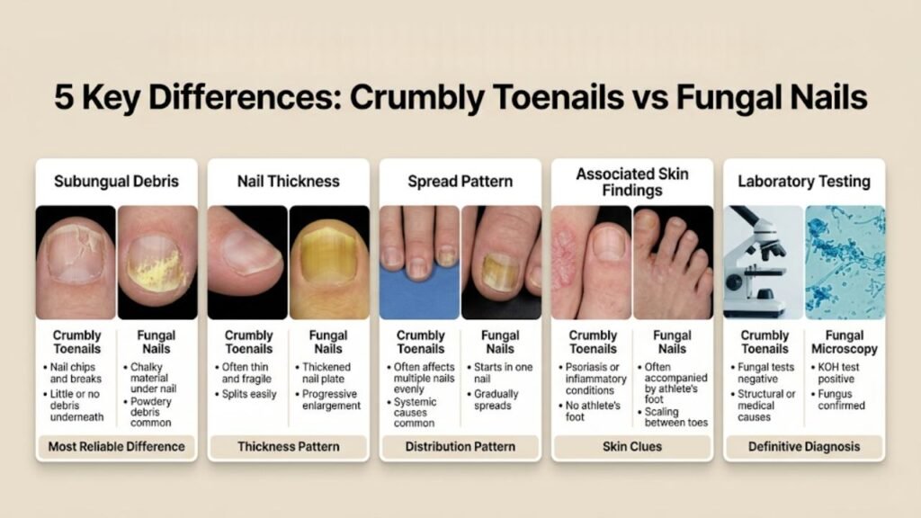 Crumbly Toenails vs Fungal Nails 2 5 Key Differences: Crumbly Toenails vs Fungal Nails