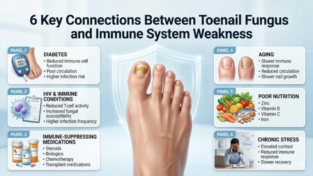 Toenail Fungus and Immune System Weakness 2 6 Key Connections Between Toenail Fungus and Immune System Weakness