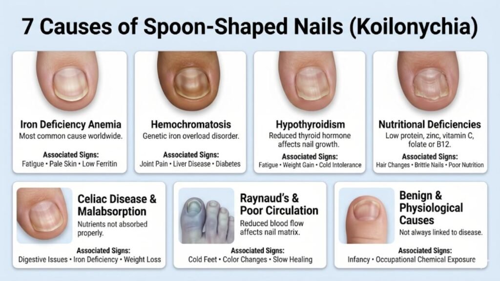 7 Causes of Spoon-Shaped Nails (Koilonychia)