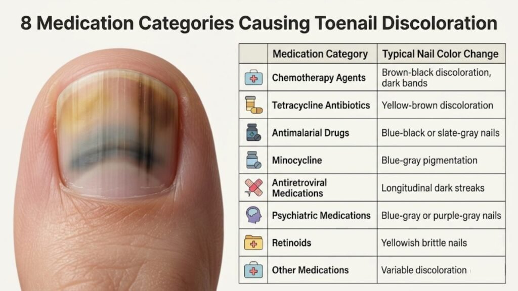 Toenail Discoloration From Medications 2 8 Medication Categories Causing Toenail Discoloration