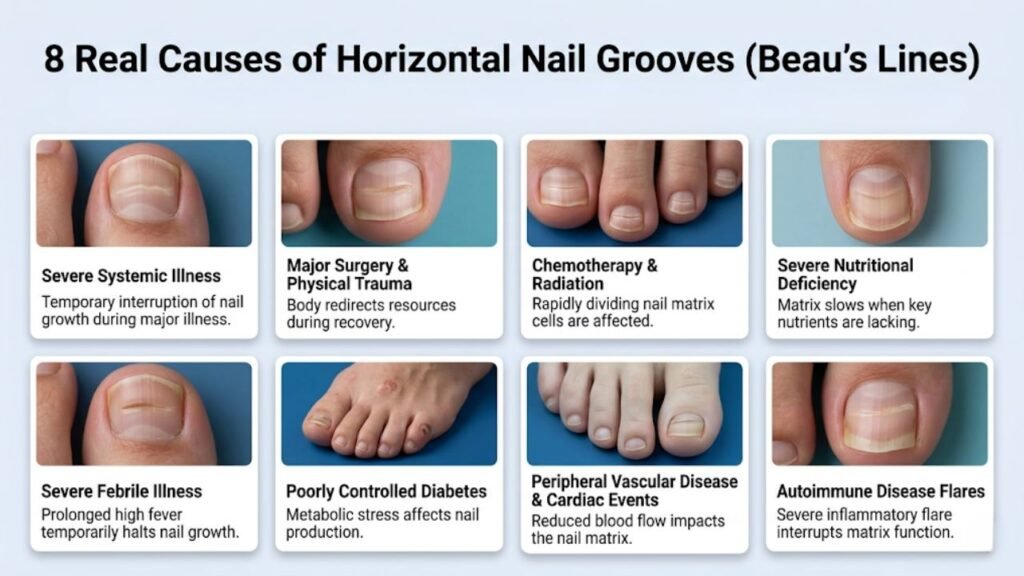 8 Real Causes of Horizontal Nail Grooves (Beau's Lines)