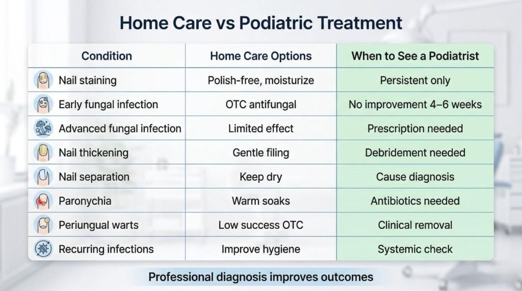 Home Care vs. Professional Podiatric Treatment