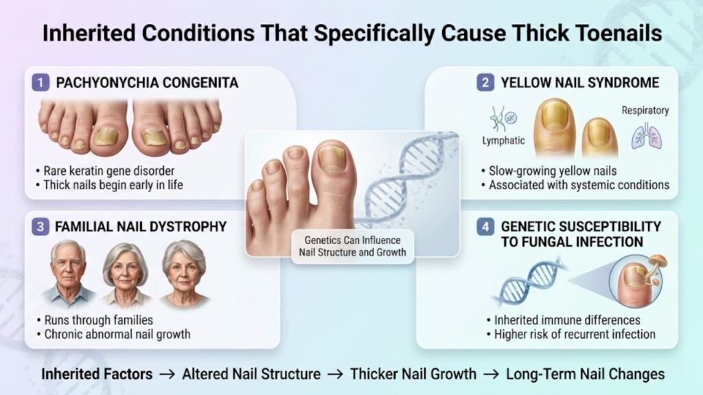 Inherited Conditions That Specifically Cause Thick Toenails