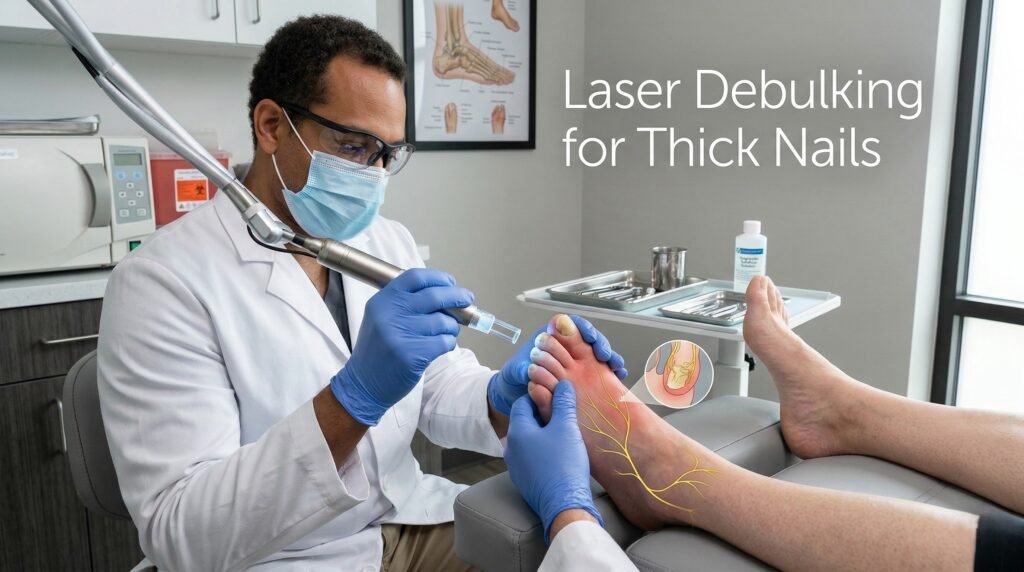 Current image: Laser Debulking for Thick Nails Explained