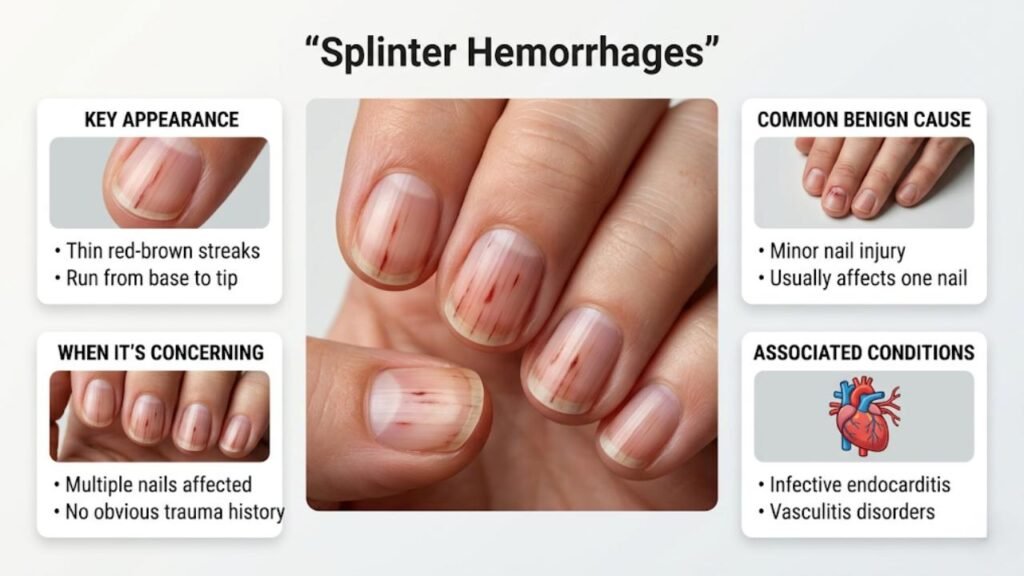 Splinter Hemorrhages &mdash; Vascular and Cardiac Warning