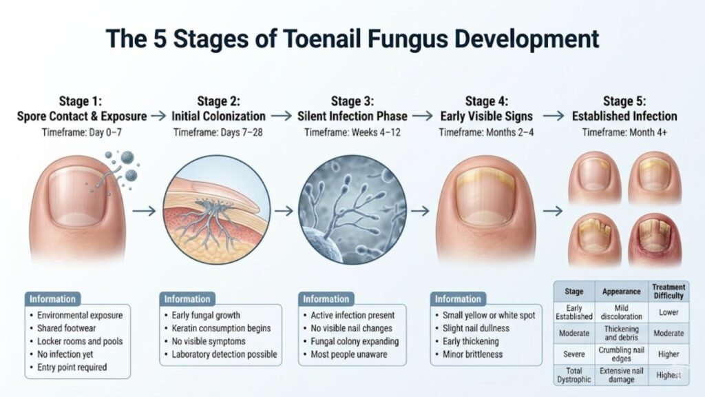Toenail Fungus Incubation Period Explained 2 The 5 Stages of Toenail Fungus Development