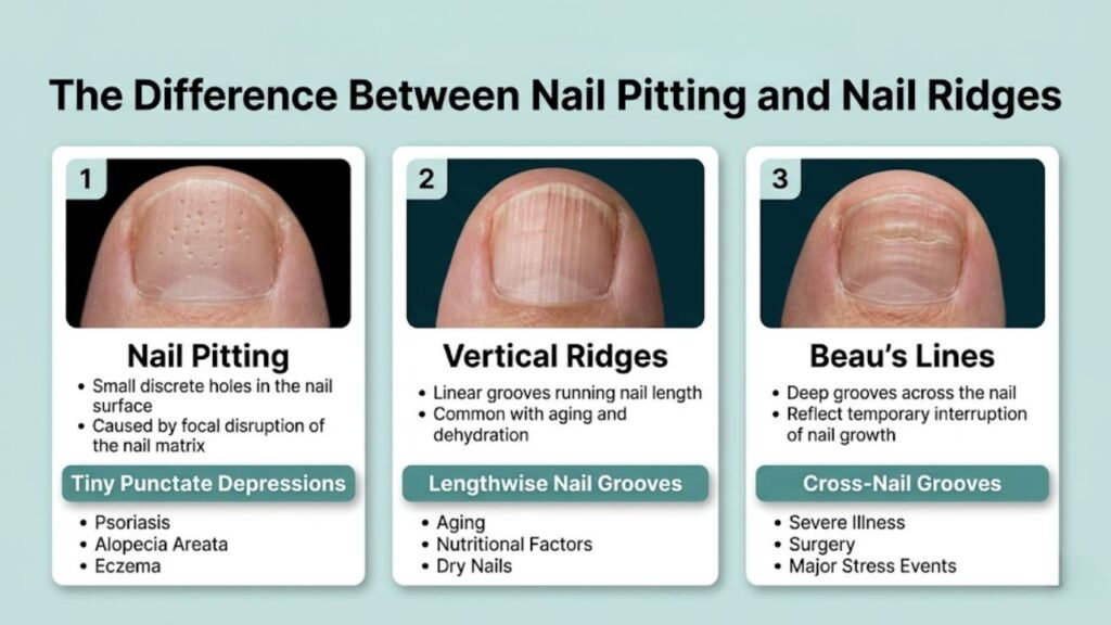 The Difference Between Nail Pitting and Nail Ridges