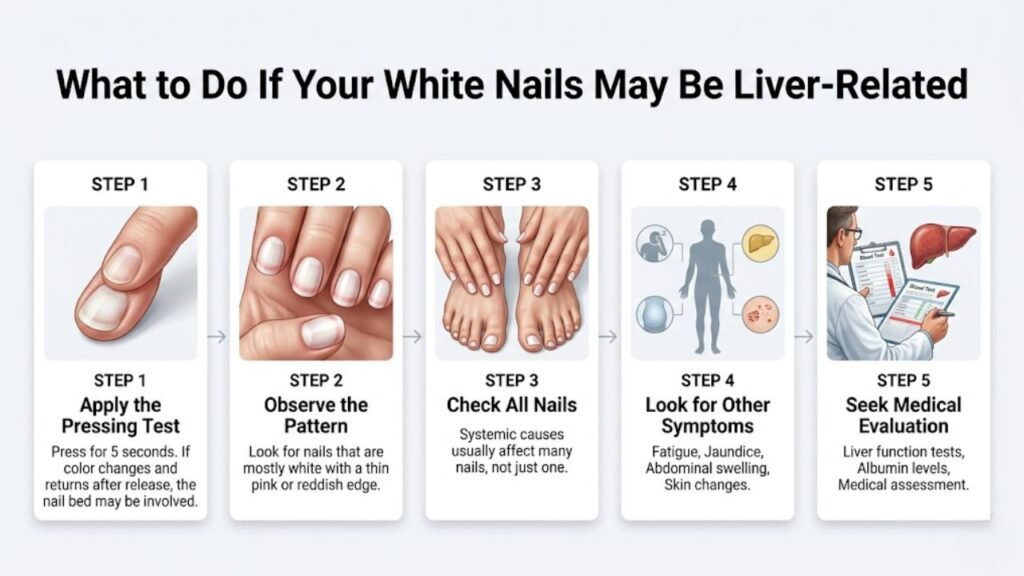 Milky White Toenails and Liver Disease 3 What to Do If You Think Your White Nails May Be Liver-Related