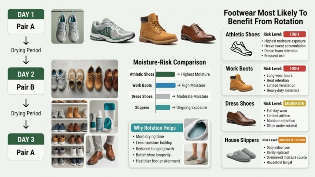 Shoe Rotation Strategy to Prevent Fungus 2 Which Shoes Benefit Most From Rotation?