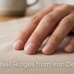 Vertical nail ridges from iron deficiency